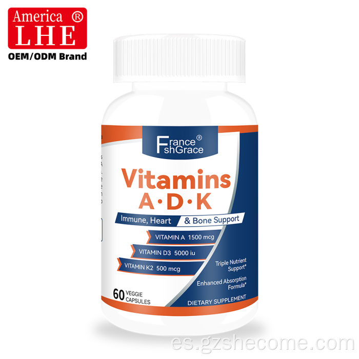 Shecome Vitamina ADK Cápsulas Soporte inmune para los huesos del corazón